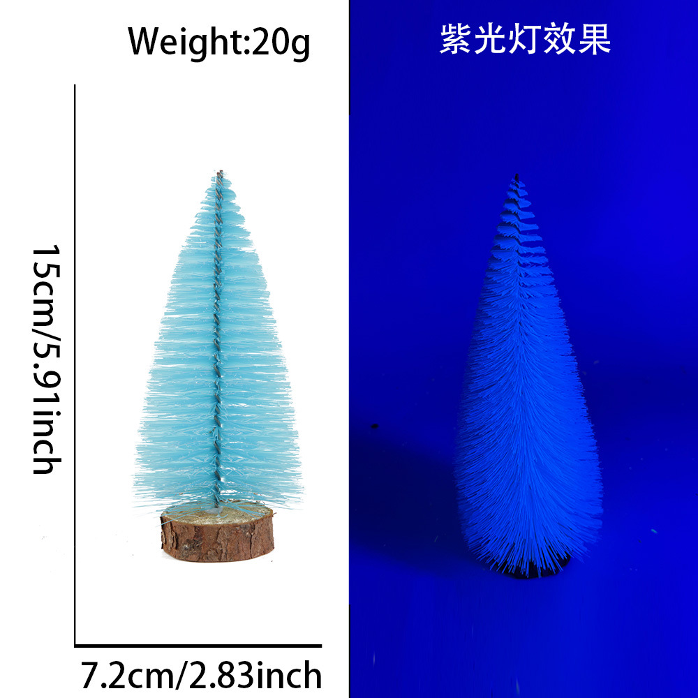 Amazonas mini árbol de Navidad fluorescente color pines de árbol de Navidad ventana decoración de escritorio imitación decoración de árbol pequeño