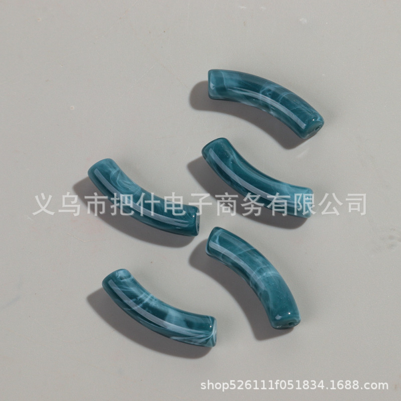 20颗/包弯管亚克力单色混色管珠DIY项链手饰项链发簪饰品配件批发|undefined
