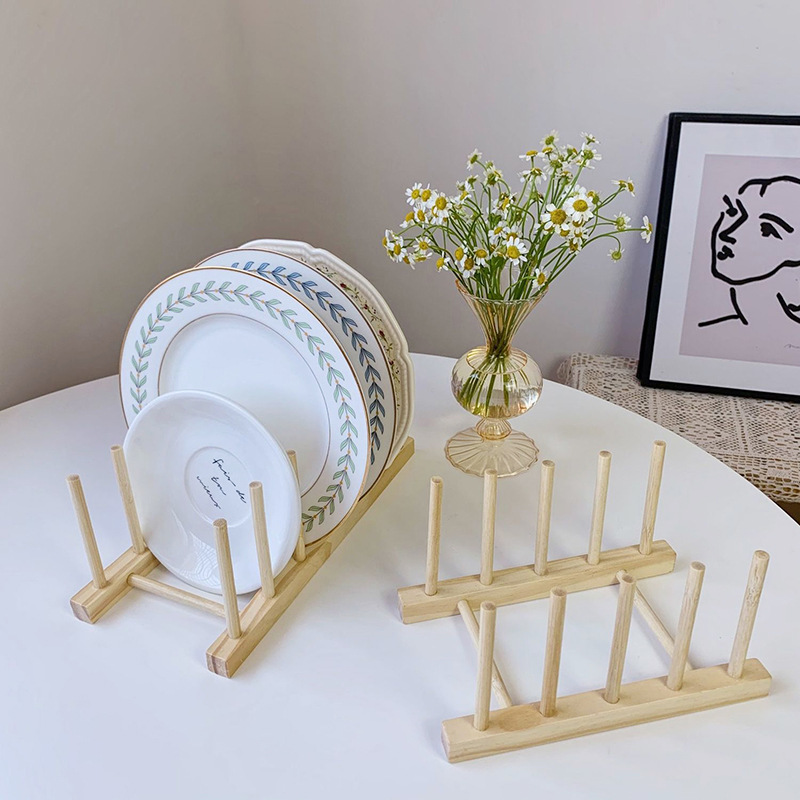 Fábrica Estante de almacenamiento de cocina Vino de bambú Taza de té Estantería Tazón y palillos Estante de almacenamiento Tazón de supermercado multiusos y Plato Estante de drenaje