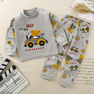 Children's Intimates Set 2025 Autumn and Winter New Pure Cotton Boys and Girls Autumn Clothes and Long Pants Baby Baby Home Clothes Dropshipping