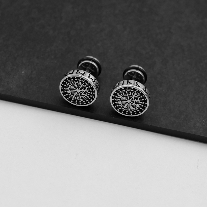 Minimalist Stainless Steel Stud Earrings For Men Punk Style_voghion.com