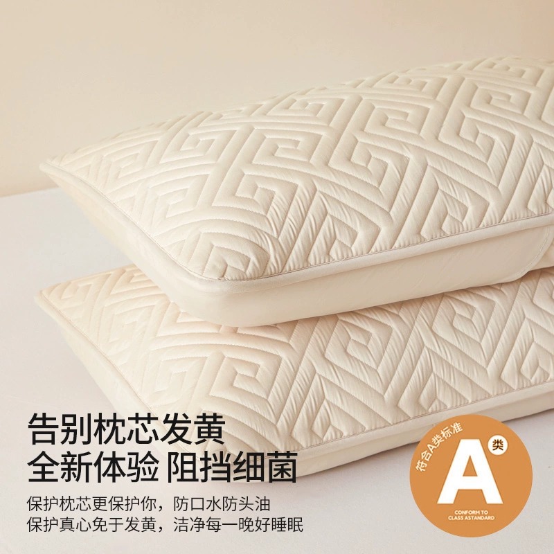 Funda de almohada anti-aceite para la cabeza 48X74 Funda de almohada anti-saliva y sucia Un par de funda de revestimiento de núcleo de almohada capa de aislamiento anti-sudor