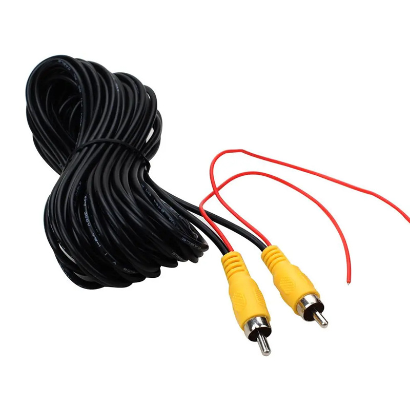 Car and truck navigation rearview AV RCA connector extension cable 8m OD3.0 thick reverse camera extension cable