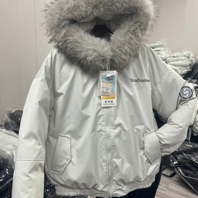 Mint retro down jacket for elementary school students for beloved, American style, increased thickness