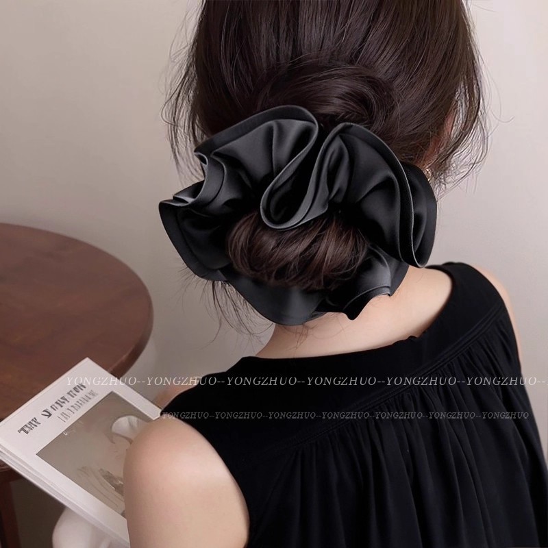Anillo de cabello retrógrado francés de intestino grueso de la cabeza de la mujer cuerdas de cabello de cola de caballo de alta elasticidad de banda de goma duradera