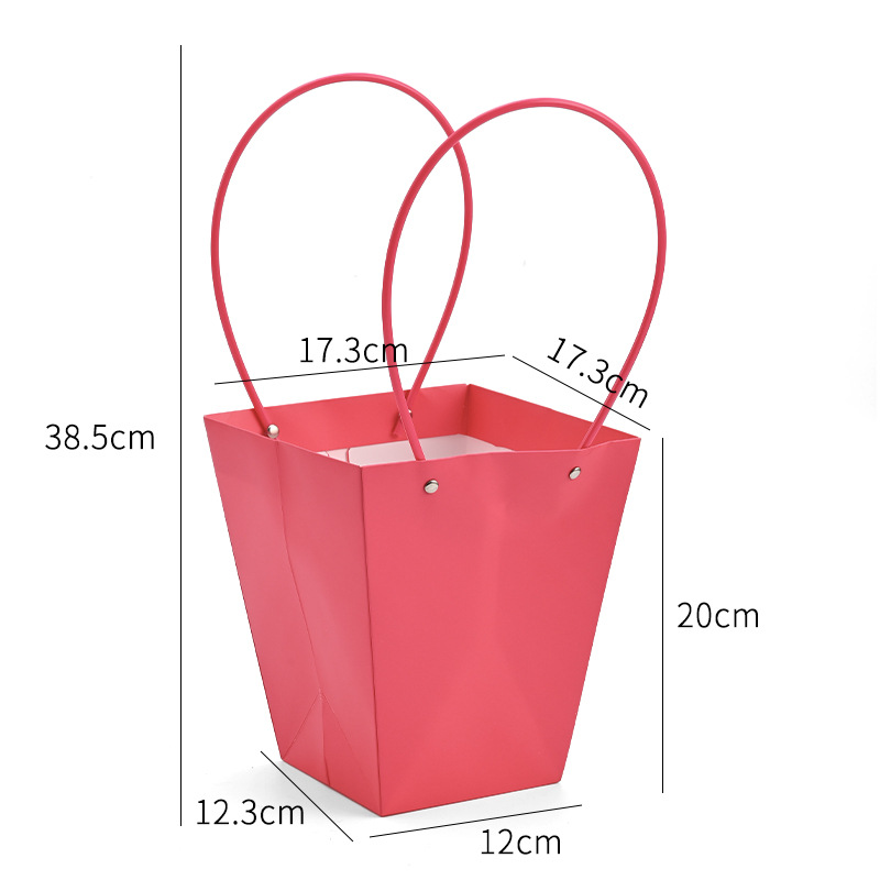 Bolso especial transfronterizo para flores, descuento al por mayor, bolsa trapezoidal de papel kraft impermeable, bolsa de embalaje de regalo, bolsa de ramo