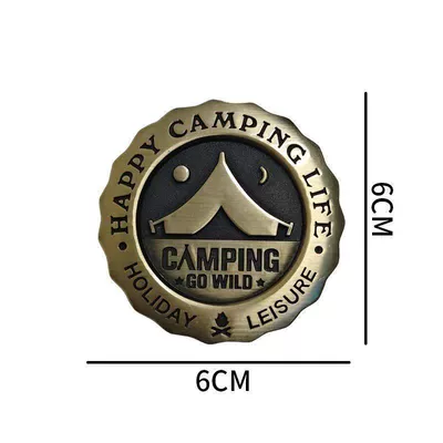 Car logo car decal for outdoor adventures - standard-camping-bronze-color-sticker-1-piece