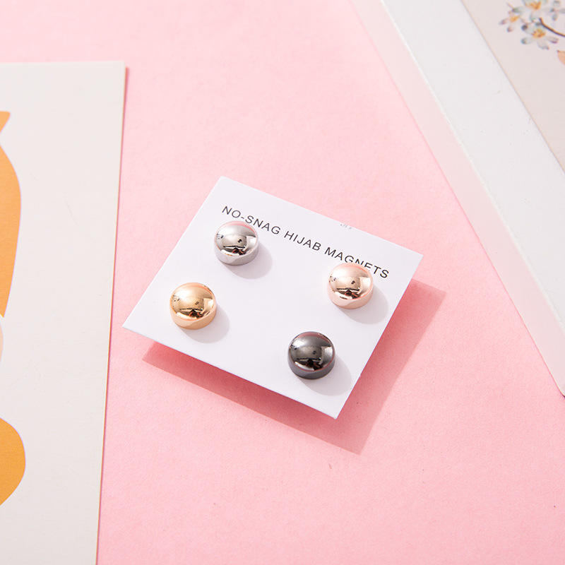 Nueva joyería imán accesorios de bufanda de hilo para mujer hebilla chal hebilla de pelo de moda de doble uso broche redondo joyería pequeña