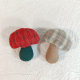 Red Vintage Plaid Fabric Mushroom Cotton-filled Accessories DIY Hair Accessories Bag Brooch Clothing Shoes and Hats Decoration Accessories