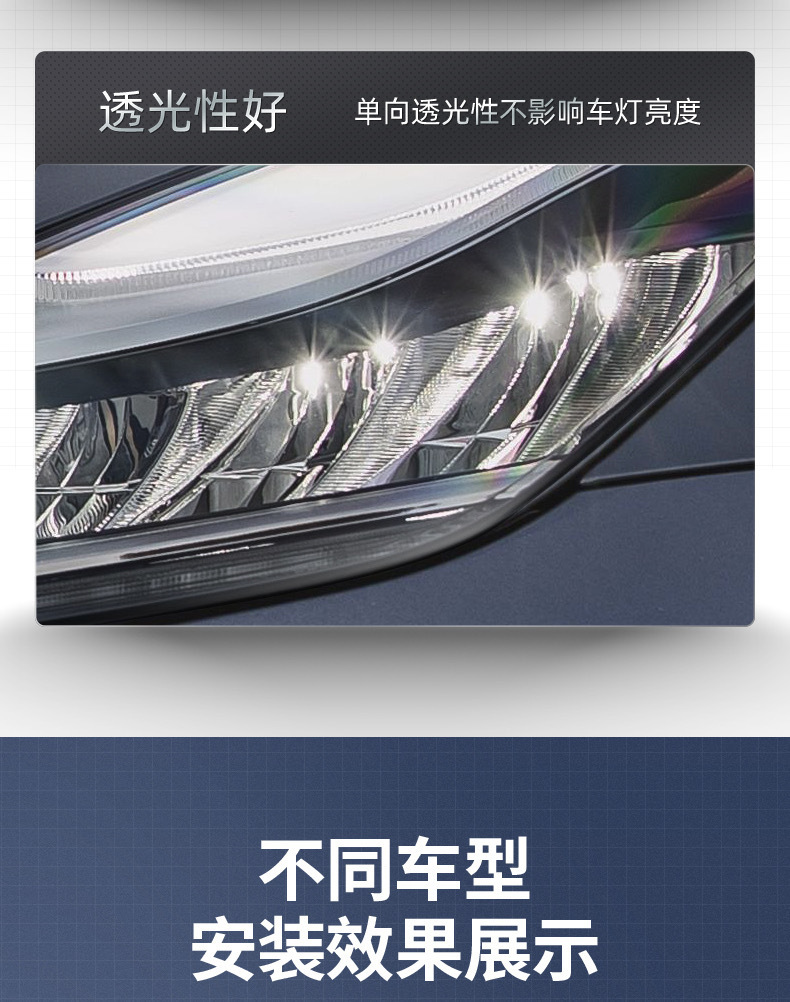Suitable for Tesla Model SX blackened headlight film, 3Y taillight film, protective color-changing film, modified Black Warrior TPU