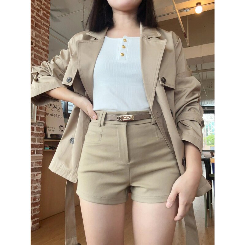 Khaki Shorts for Women, Summer 2026 New High-Waisted Slim-Fit Petite Hot Girl Leggings Sexy Hot Pants Khaki Shorts for Women, Summer 2026 New High-Waisted Slim-Fit Petite Hot Girl Leggings Sexy Hot Pants