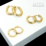 镶锆石圆形简约钛钢耳扣