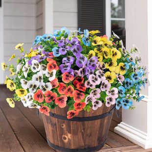 Eucalyptus pansy cross-border Amazon artificial flower pansy artificial flower outdoor garden artificial flower wholesale