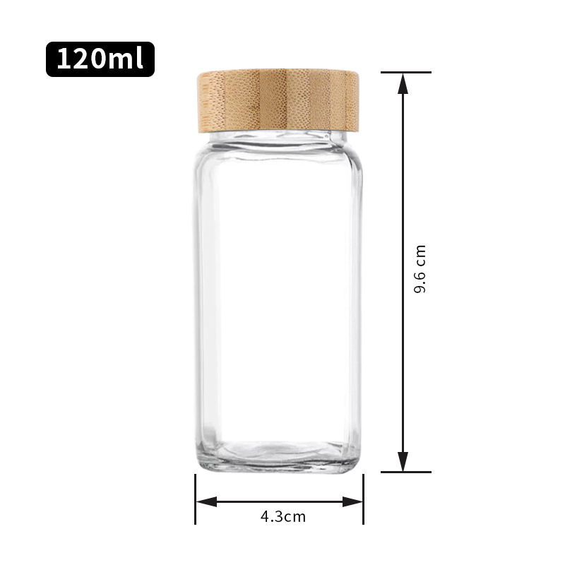 120 ml4oz cuadrado cubierta de madera de bambú