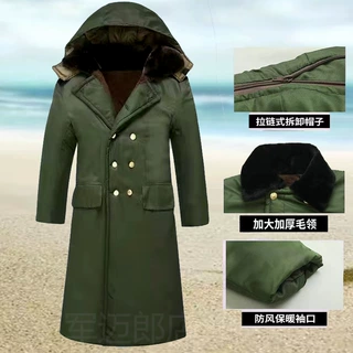 冷库防寒服男加绒加厚劳保棉袄迷彩军绿加长款现货定 制