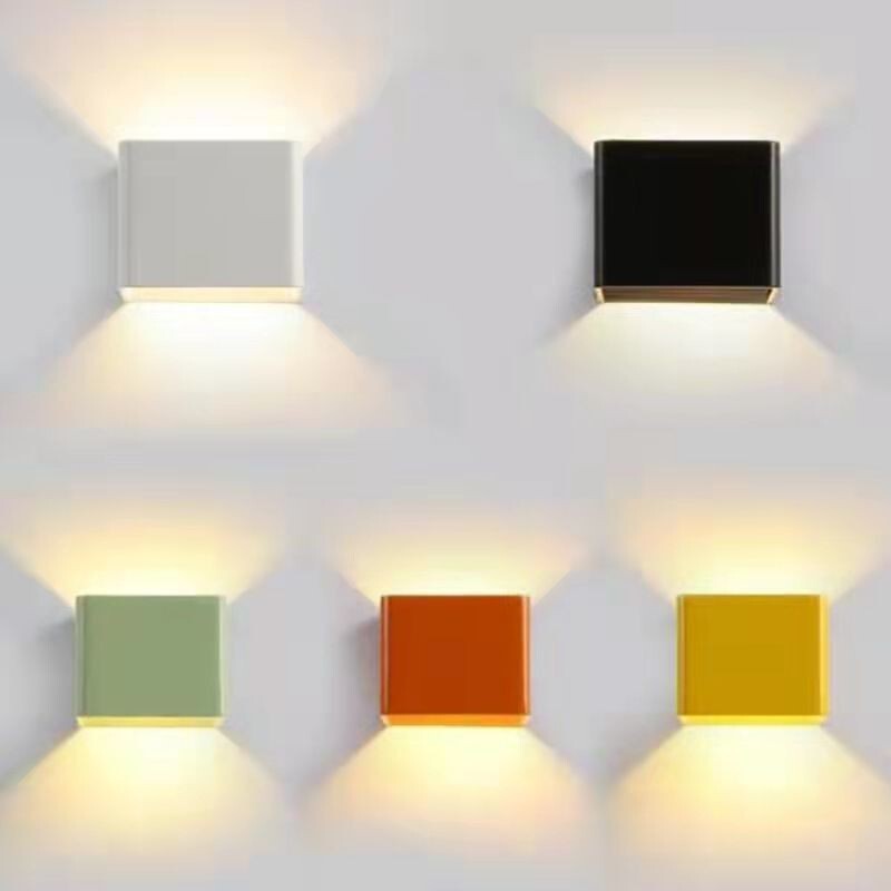 Amazon Led Wall Lamp up and down Illuminated Indoor Square Staircase Aisle Wall Lamp Hotel Bedside Cob Wall Lamp