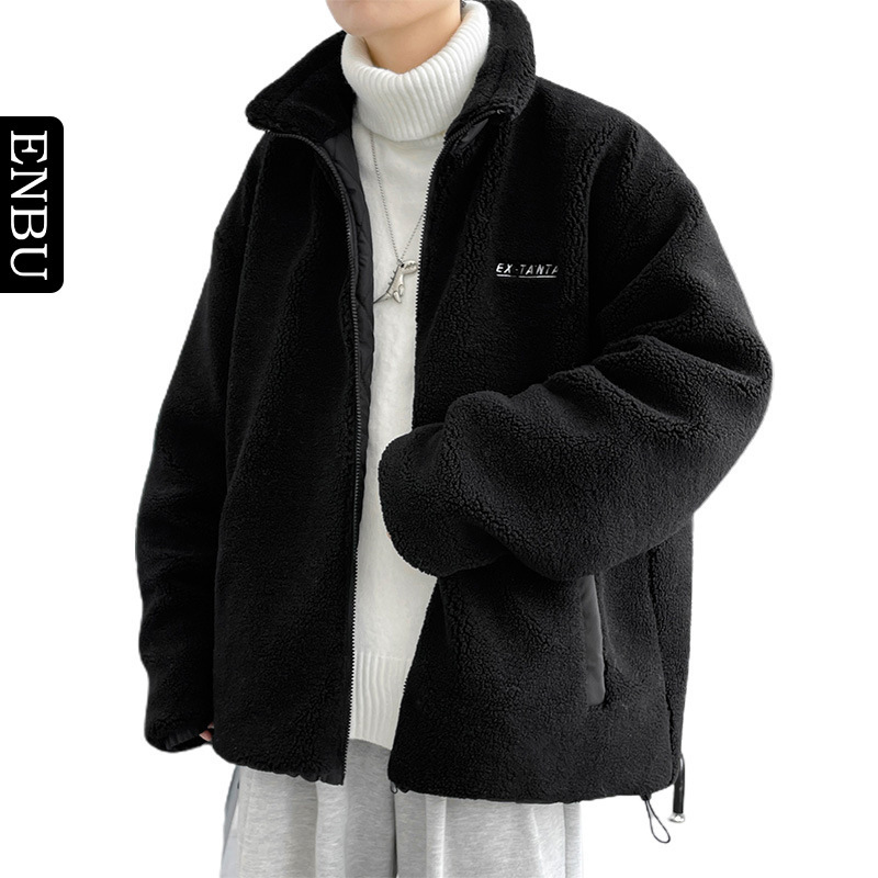Chaqueta Acolchada de Lana de Oveja para Hombre con Cuello Alto Engrosada Térmica para Invierno image 7