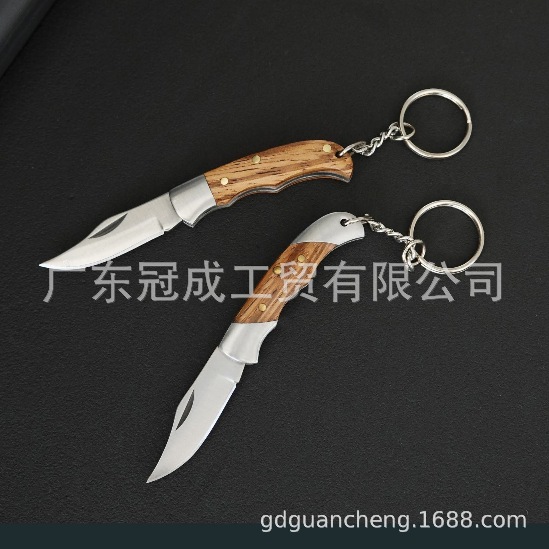 厂家直供 斑马木实木柄钥匙扣小刀拆快递小刀便携户外可折叠长柄