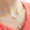 Necklace from pearl, cute pendant, short chain for key bag , simple and elegant design, wholesale