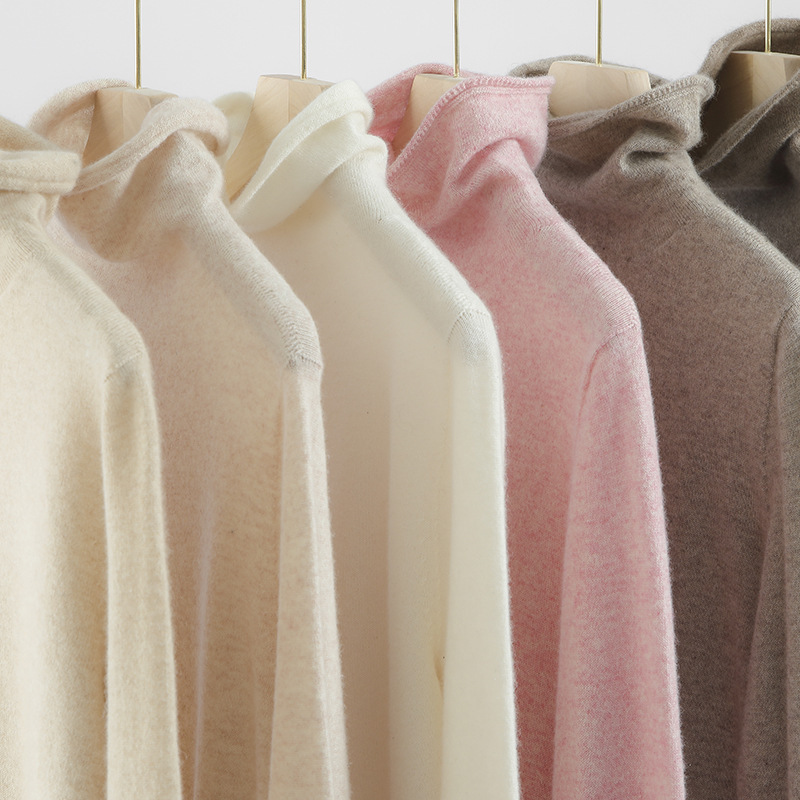 First-Line Ready-to-Wear Roll-Top Turtleneck Sweater Women's regular Slimming Cashmere All-Match Knitted Sweater Base-Layer Shirt