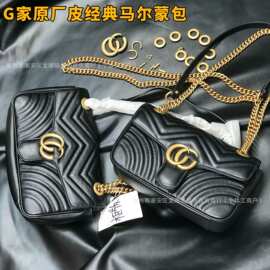 原厂皮G家马尔蒙包mini波浪纹marmont包双g爱心链条包单肩斜挎包