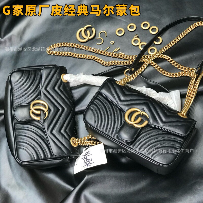 Original Leather g Brand Marmont Bag Mini Wave Pattern Marmont Bag Double g Heart Chain Bag Single Shoulder Crossbody Bag Original Leather g Brand Marmont Bag Mini Wave Pattern Marmont Bag Double g Heart Chain Bag Single Shoulder Crossbody Bag