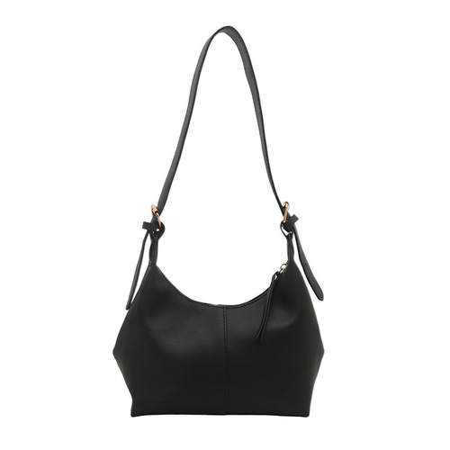New Fashion Crossbody Bag Korean Style Handheld Single Shoulder Bag Soft Leather Large Capacity Versatile Solid Color Dumpling Bag for Women