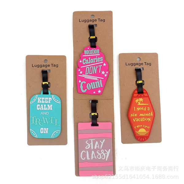 Creative Luggage Tags Pvc Soft Rubber Cartoon Boarding Pass Silicone Travel Bag Information Tag Luggage Gift Cross-Border Wholesale