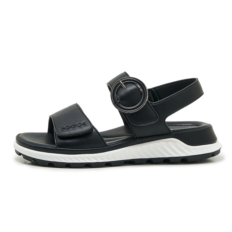 Sandal nữ đế dày khóa kim loại mềm chống trượt — màu đen, màu nâu nhạt, màu mơ chi tiết 26