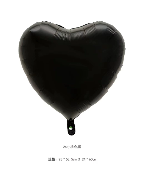 24 -inch peach heart black
