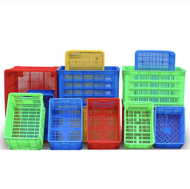 プラスチック製のかごを厚くしたクリンカー回転かごの青い食品果物かご野菜かごの大きな枠