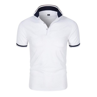 Summer Men's Short-sleeved T-shirt Korean-style Slim-fit Trendy Men's Half-sleeved Polo Shirt Trendy Lel-collar T-shirt Base Shirt for Men