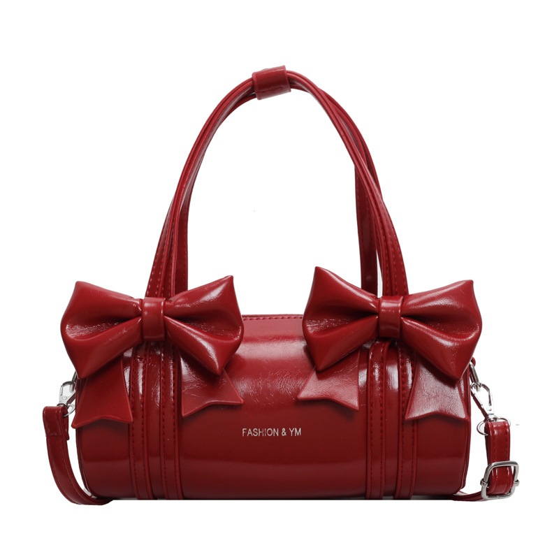 Super oblíbená dámská kabelka s mašlí, nová, jedno rameno, univerzální, crossbody, válcovitá, s mašlí, rok výroby 2024_voghion.com