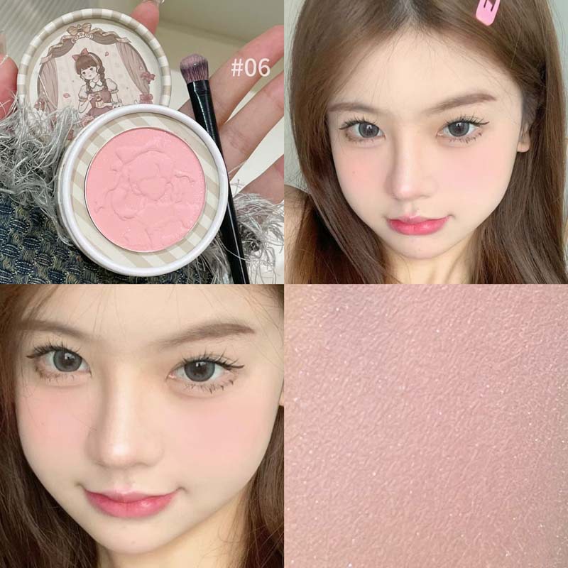 HERORANGE Sweet Wild Yue Face Embossed Blush Desnudo Maquillaje tierno no volante polvo natural coreano