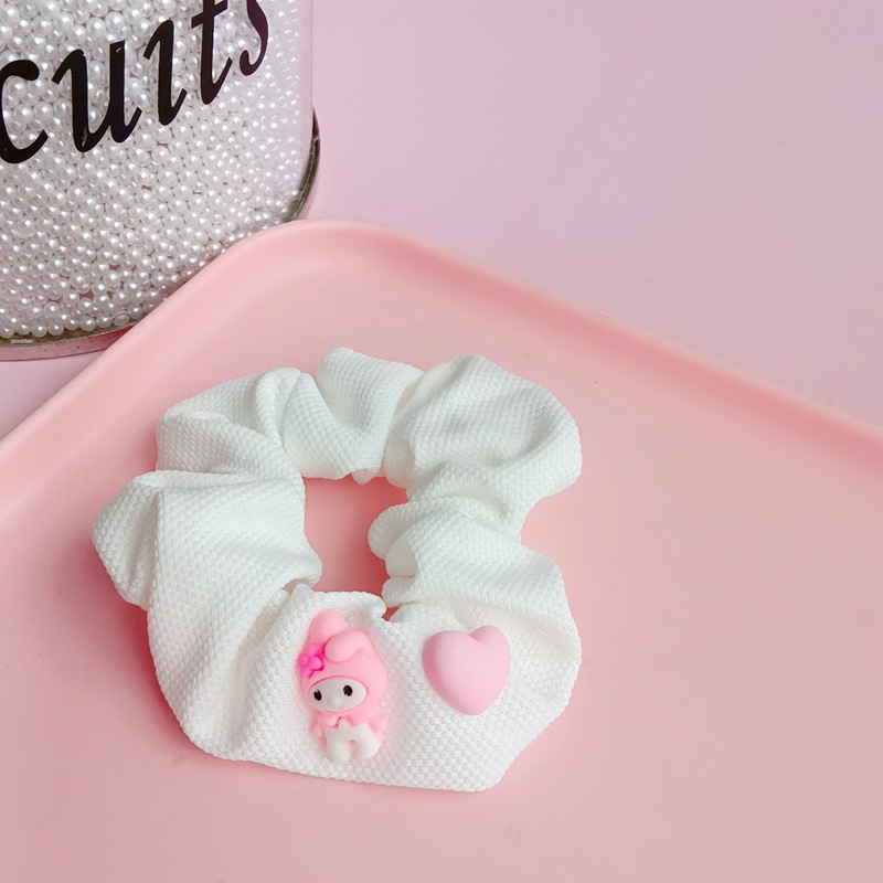 Dibujos animados ins colorido intestino grueso anillo de pelo Melody cabeza cuerda waffle todo partido cabeza cuerda Sanrio chica accesorios para el cabello