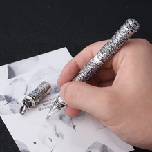 S925纯银复古泰银工艺银笔纯银中性笔学生送老师教师节送人礼物