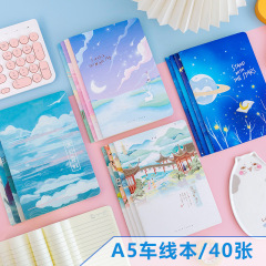 A5 creative cartoon car line notebook 40 sheets thickened diary student notepad simple notes stationery wholesale
