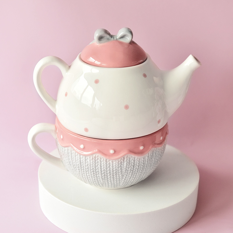 Creativo americano tetera taza de café olla traje tetera de cerámica flor juego de té Madre y niño olla una persona taza olla con filtro agujero