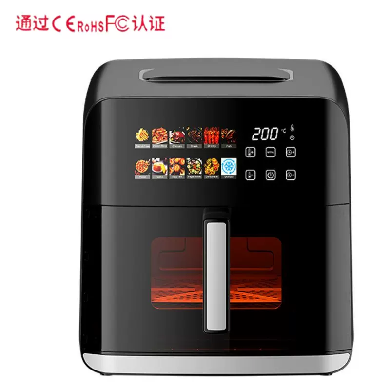2025新款空气炸锅家用大容量多功能免翻面金属无油烤箱一体电炸锅