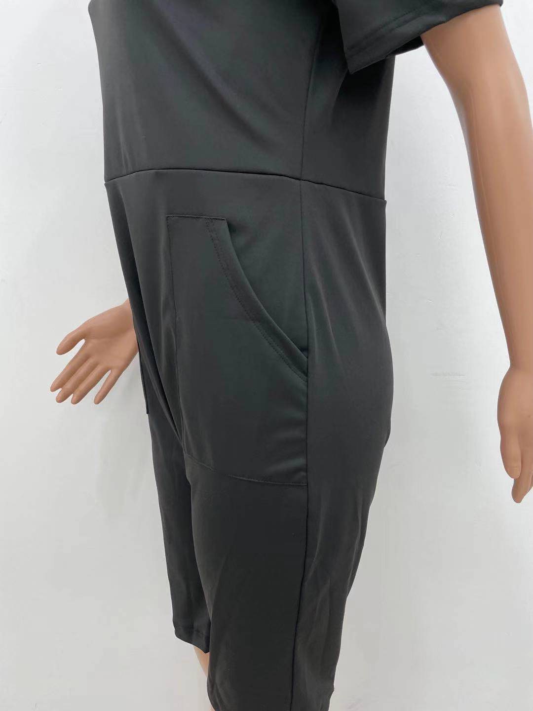 Women Wear V neck Loose Romper Letter Graphic Pattern Printing