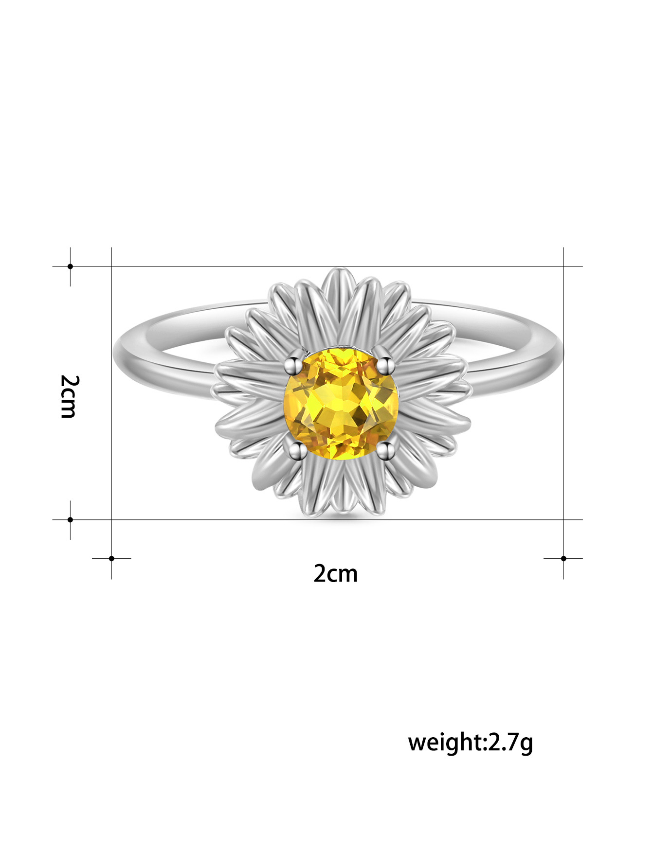 Wholesale Elegant Lady Flower Copper Plating Inlay White Gold Plated Zircon Open Rings display picture 3