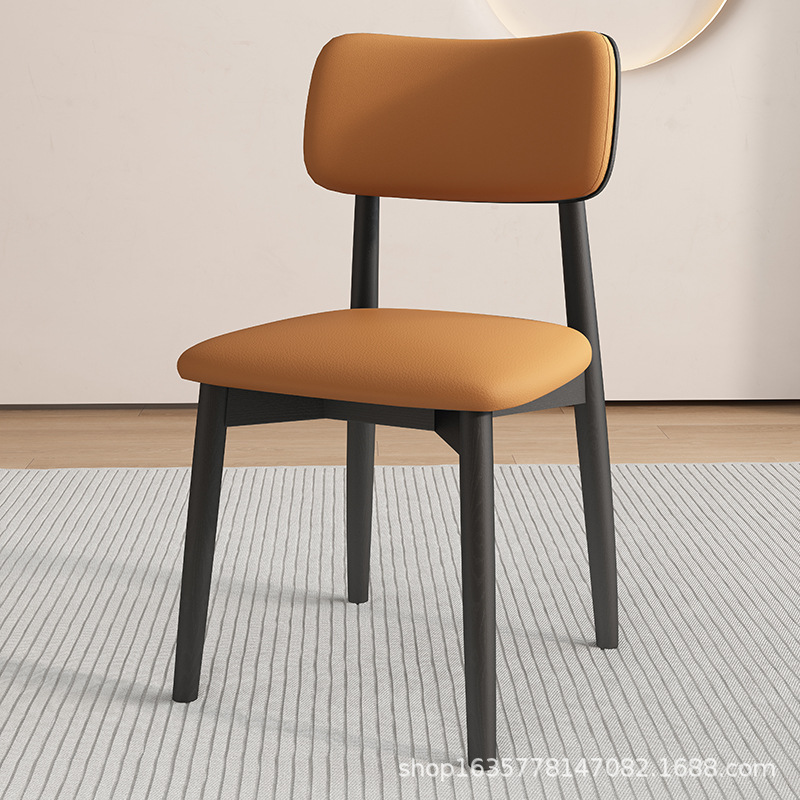 Silla de comedor de madera sólida nórdica, silla de comedor de hotel, silla de respaldo de fábrica, taburetes de comedor modernos y simples