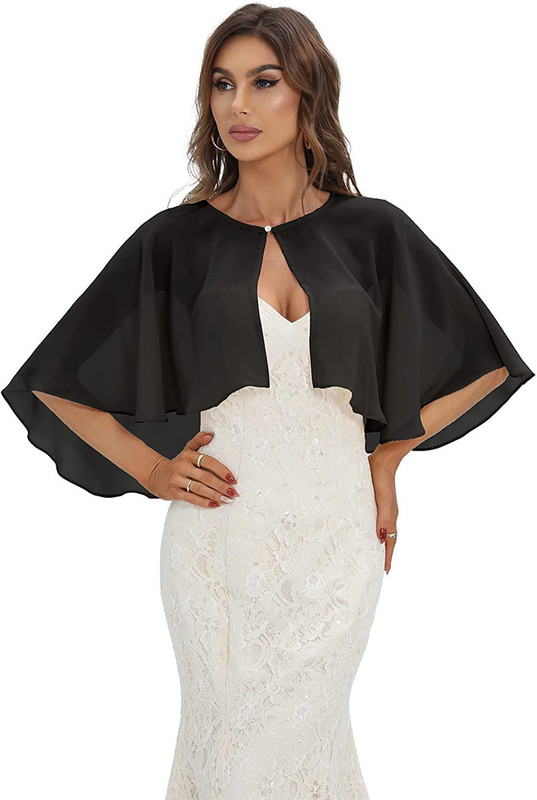 Women's new soft chiffon shawl spring and summer short white breathable one button coat beautiful elegant round neck cardigan