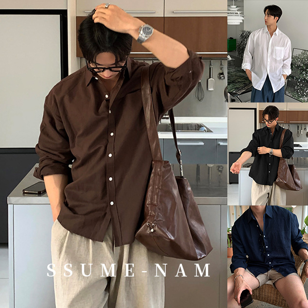 Old Money Style Linen Brown Men's Long Sleeve Shirt, Vintage Texture, High-End Business, Spring and Autumn, Cross-Border Factory Wholesale Old Money Style Linen Brown Men's Long Sleeve Shirt, Vintage Texture, High-End Business, Spring and Autumn, Cross-Border Factory Wholesale