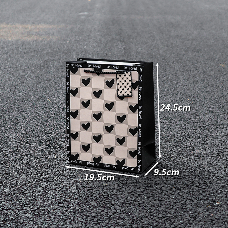 Bolsa de regalo simple en blanco y negro, bolsas de regalo de cumpleaños, bolsas de regalo de alta calidad, bolsas de mano.