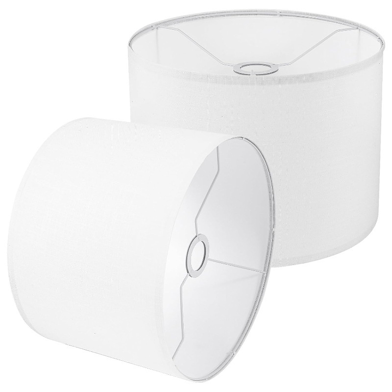 Cross-Border White Drum Lampshade Replacement Lampshade Natural Linen Suitable for Floor Lamps, Table Lamps, Chandeliers, Assembly Required for Decoration