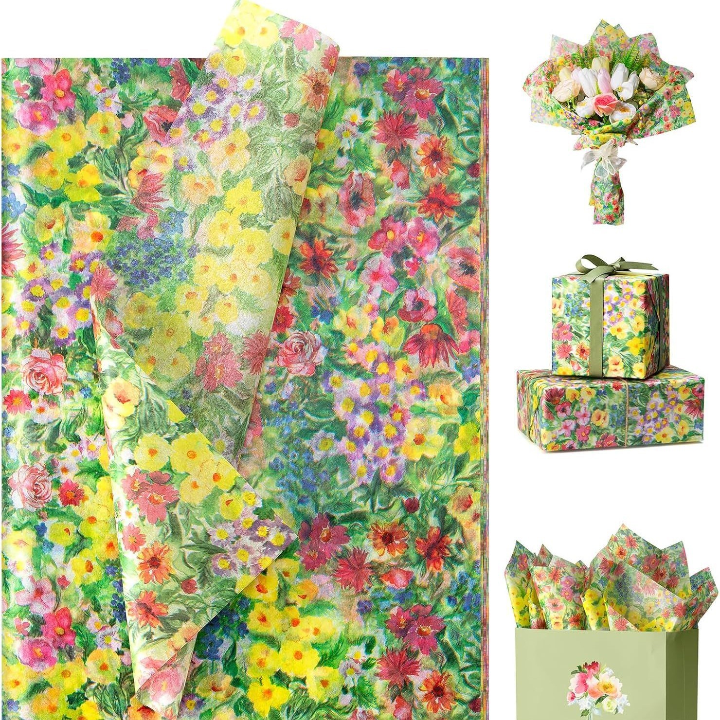 Spot engrosamiento pequeño papel de Sydney floral viento ins papel de regalo impresión impresión papel de copia papel de seda de color