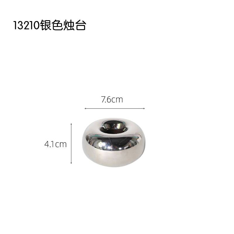 Luz moderna de lujo plata cerámica candelero decoración hogar dormitorio boda romántica mesa comedor ins estilo suave Decoración