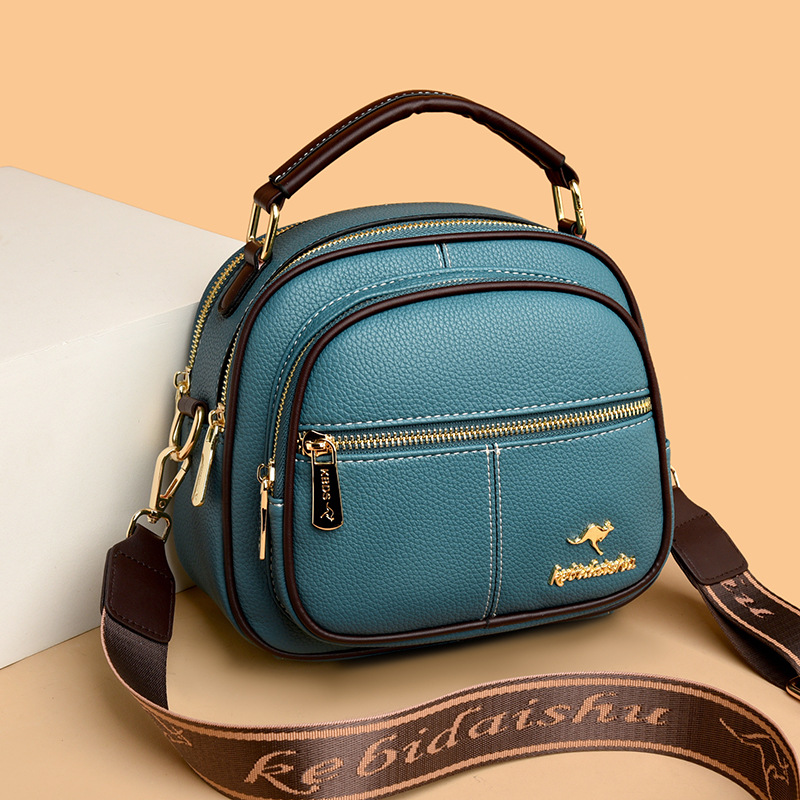 Nuevo de alta calidad de cuero suave de múltiples capas de gran capacidad bolso versátil Luz de lujo popular moda hombro bolsa de mensajero