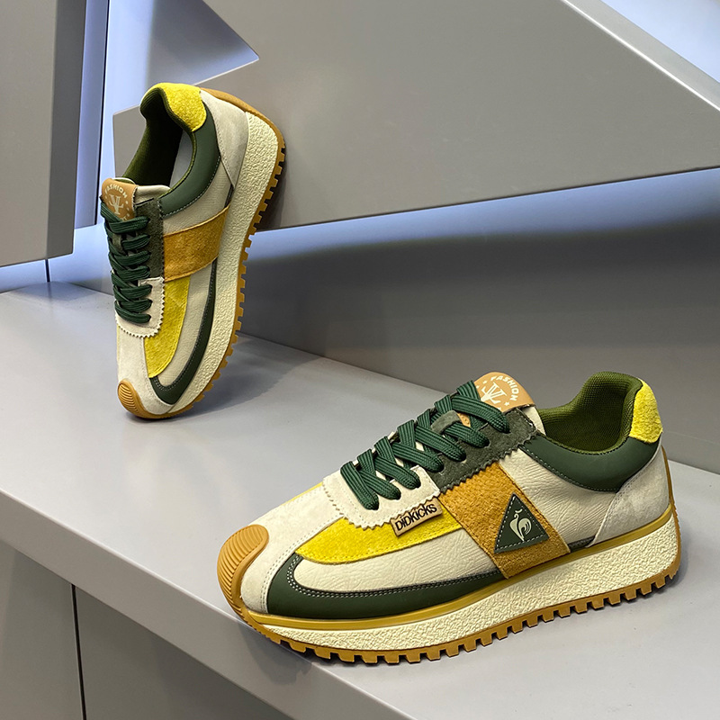 Yj Forrest Gump Shoes Men's 2025 Autumn Fashion Versatile Thick-Soled Low-Top Lace-Up Non-Slip Casual Shoes